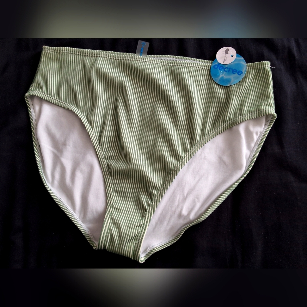 Decree striped high waisted womens swim bikini bottom size X large